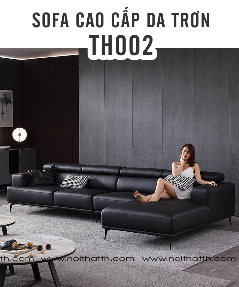 Sofa cao cấp da trơn kích thước lớn