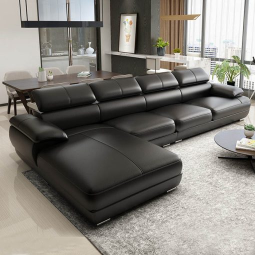 Sofa da góc hiện đại