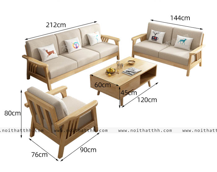 Kích thước sofa gỗ