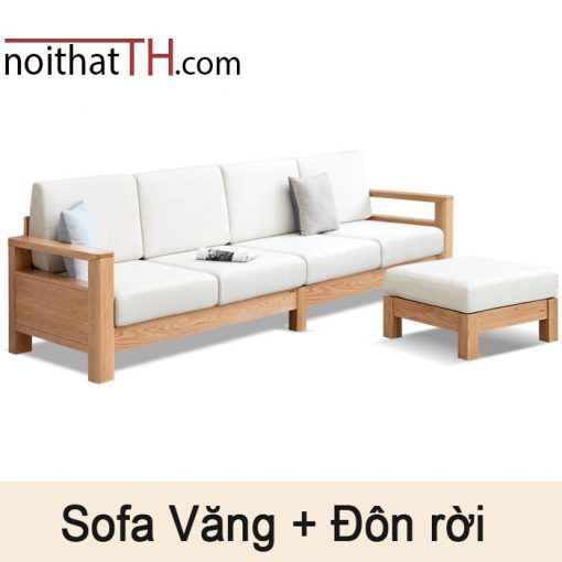 Sofa gỗ văng với đôn rời