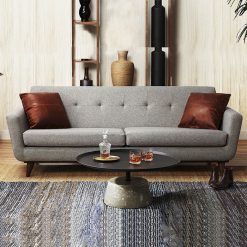 Sofa nỉ đế gỗ màu xám