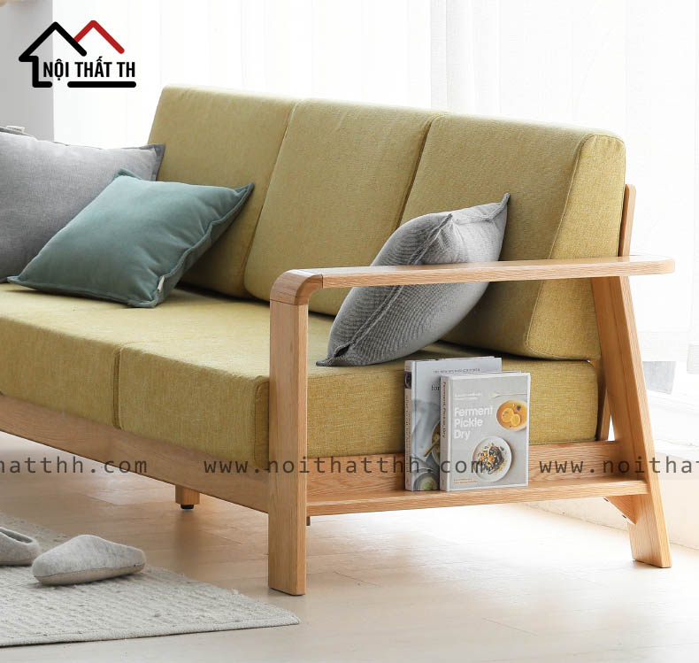 Sofa văng gỗ giá để sách tiện dụng