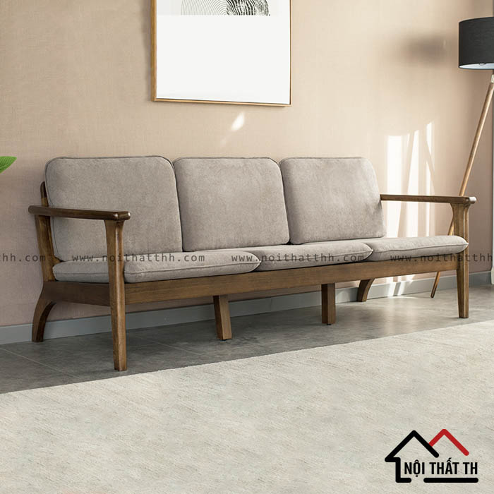 Sofa văng gỗ đệm xám