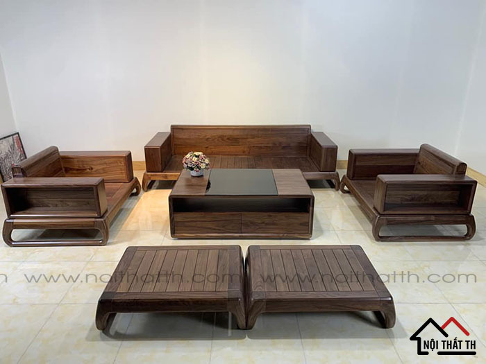 Sofa gỗ óc chó sang trọng