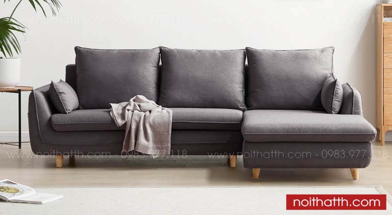 Sofa góc màu xám hiện đại