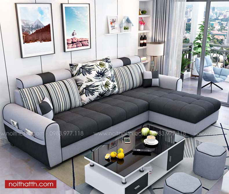Giá thành hợp lý với mẫu sofa góc nỉ đẹp