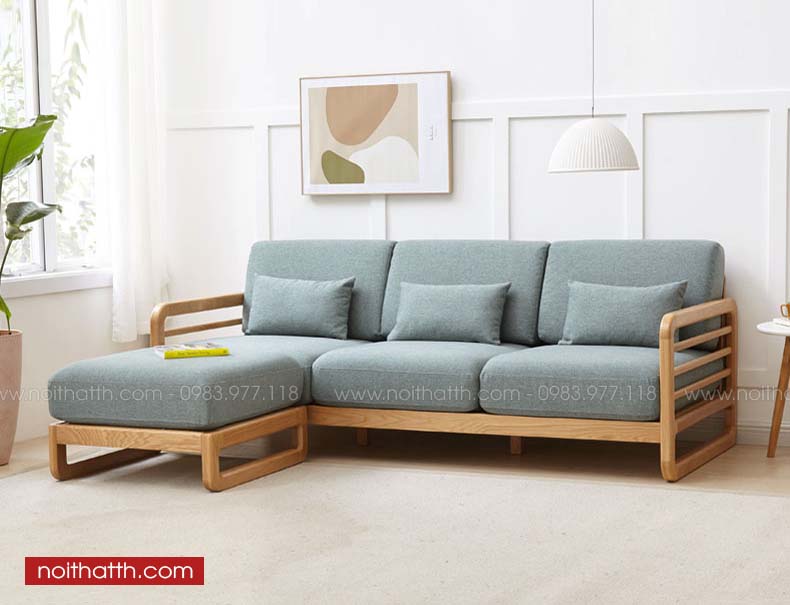 03 mẫu sofa gỗ góc chữ L đẹp, giá rẻ tại TPHCM
