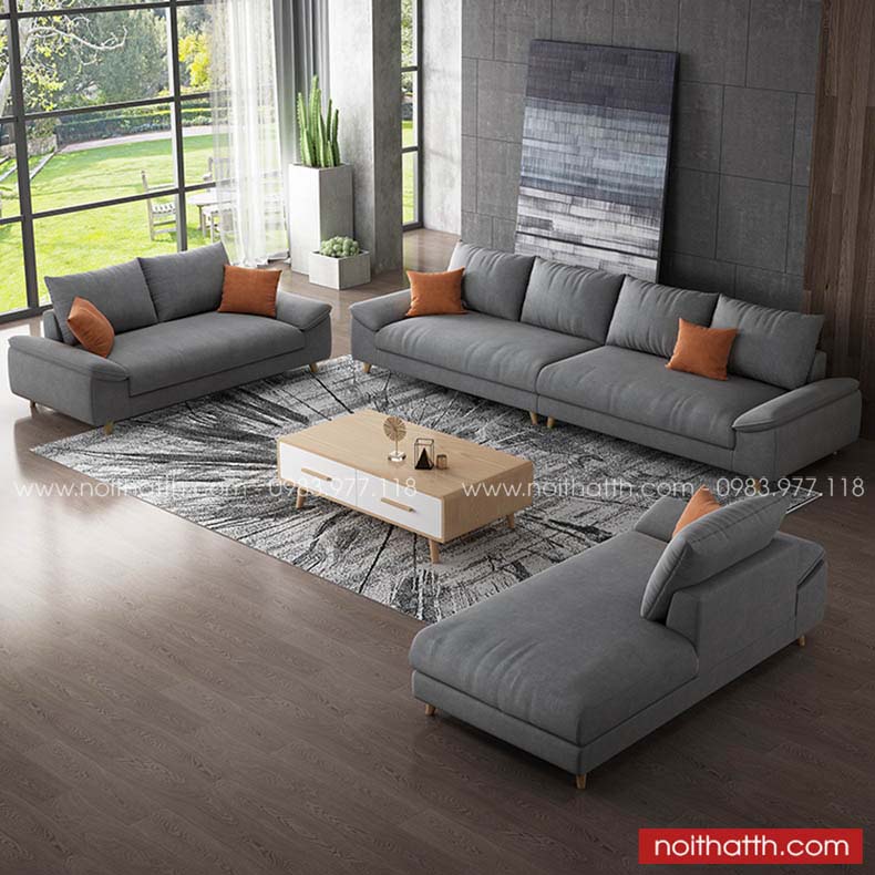 Bộ sofa văng màu xám