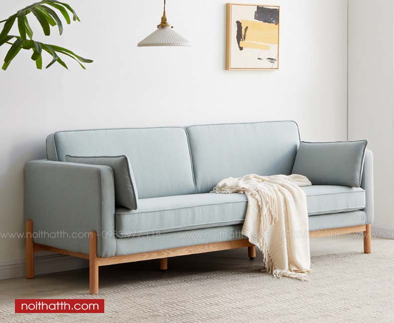 Sofa chân gỗ đẹp hiện đại nhỏ xinh